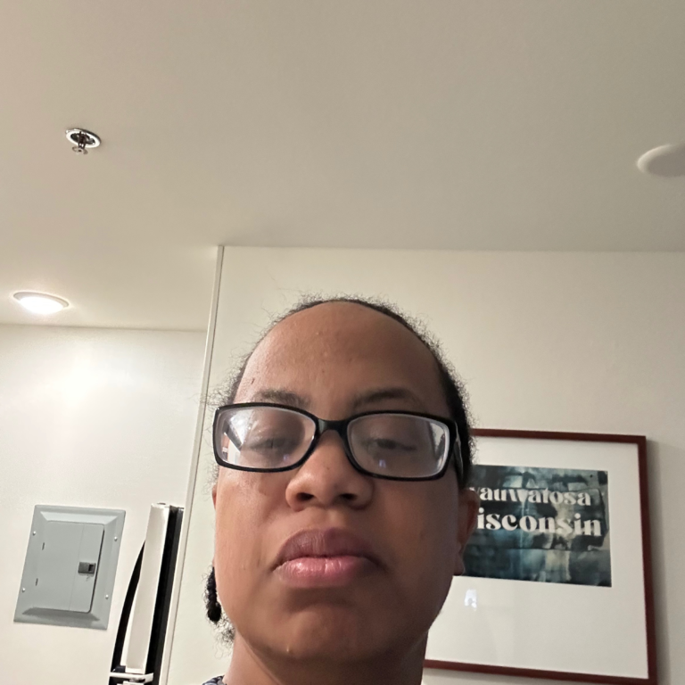 Picture of Ruth Jefferson with an image of the words Wauwatosa in the background.